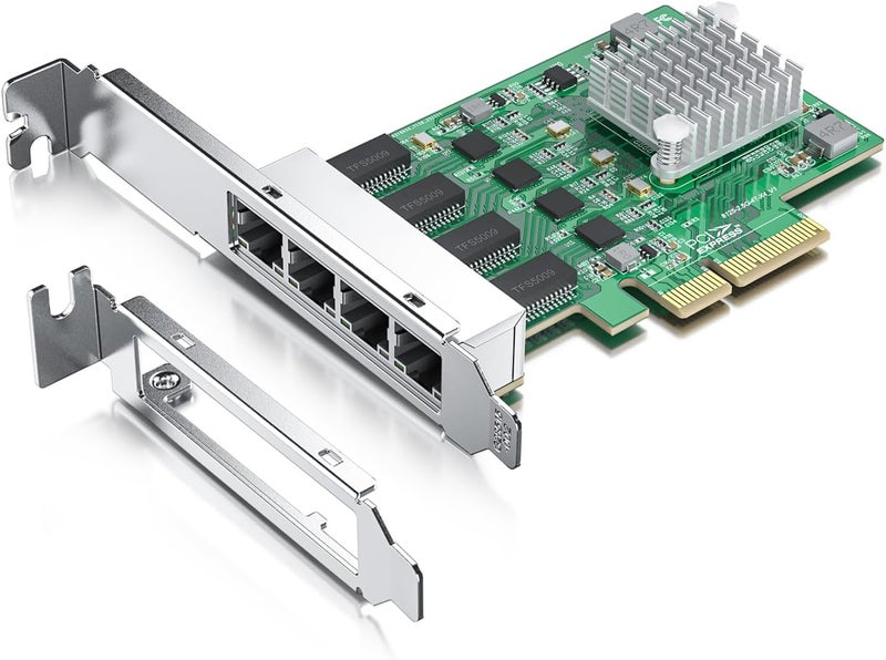 HYFIBER H!Fiber 2.5Gbase-T PCIe NIC with Realtek RTL8125 Chip, 2.5Gb Network Card, 2500/1000/100 Mbps,Quad RJ45 Ports, PCIe X4, Ethernet Card for Windows/Windows Server/Linux - Image 1